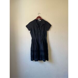 Vintage eyelet lace embroidered‎ shirt dress size small